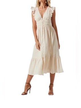 ASTR the LABEL flutter sleeve midi dress